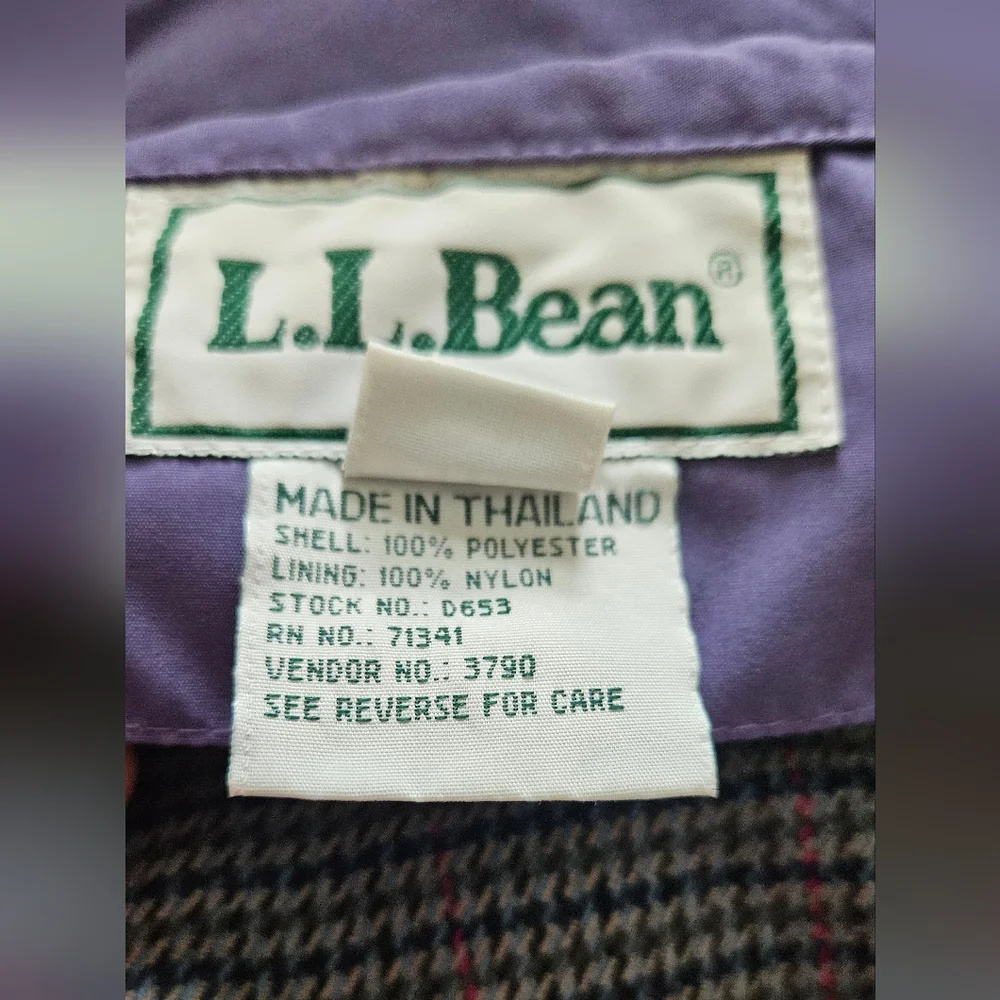 Vintage L.L. Bean Purple Hooded Long Lined Duster Trench Coat Womens Small